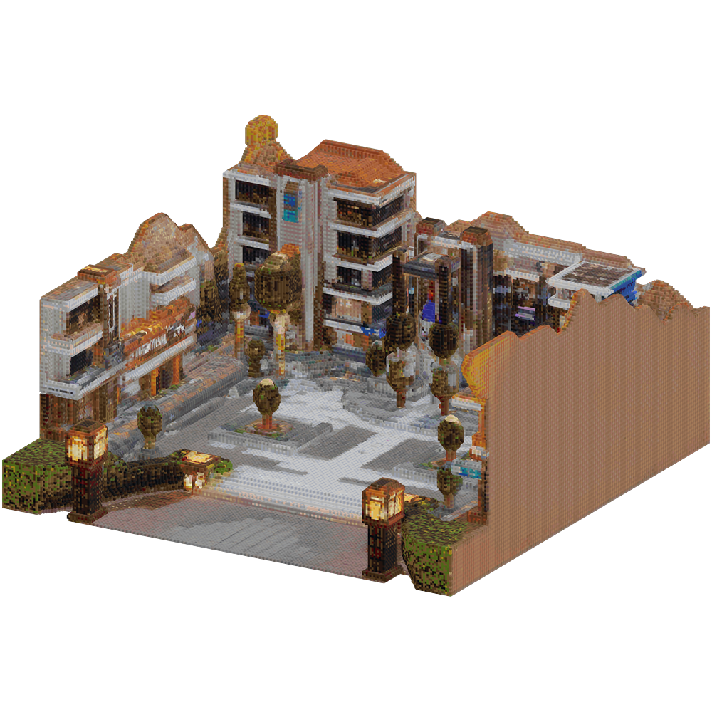 A small modern town survival spawn ... | Minecraft Build - BlockGPT
