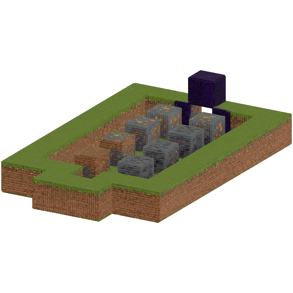 Each ore, stone and dirt is a mine ... | Minecraft Build - BlockGPT