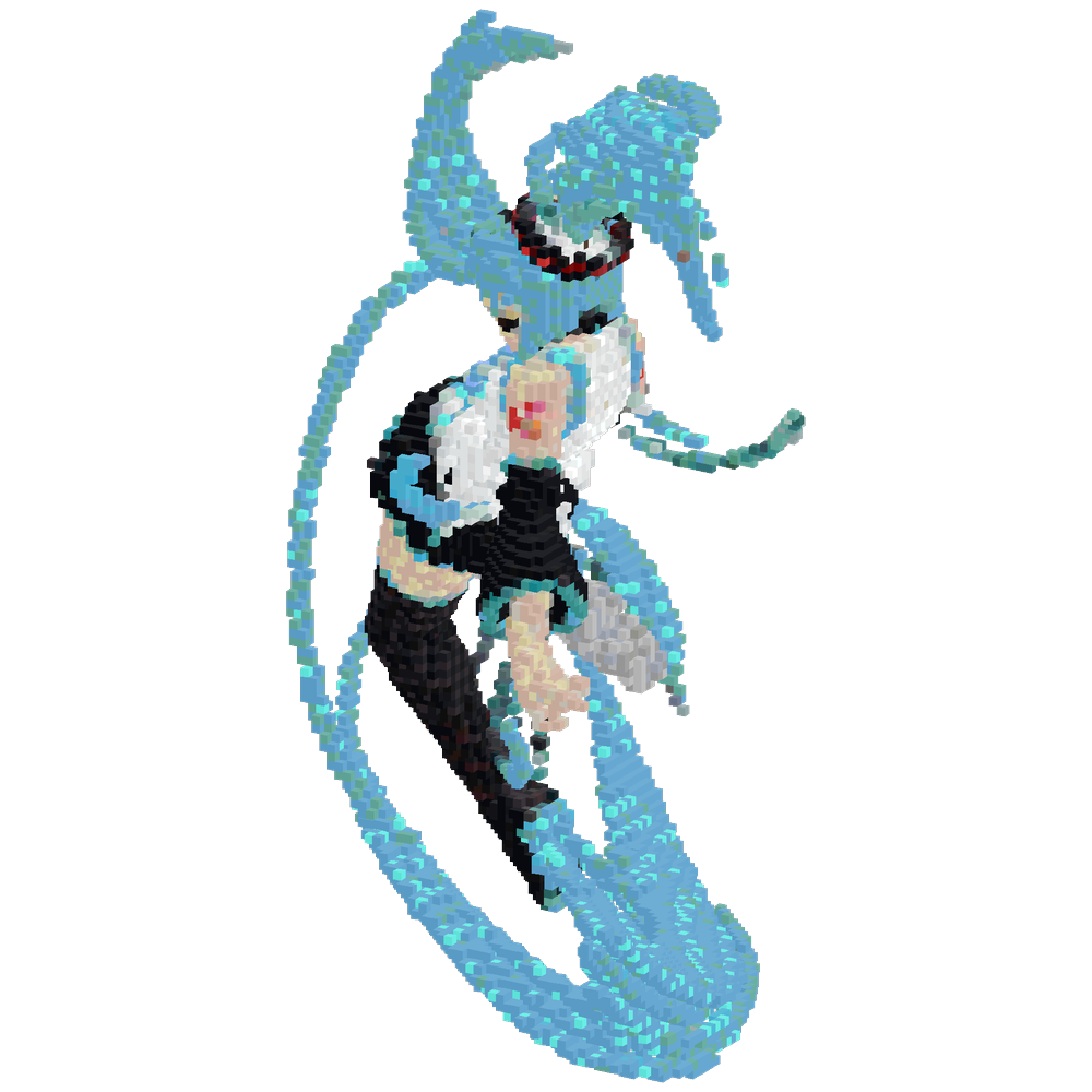 3D statue of Hatsune Miku, very det... | Minecraft Build - BlockGPT