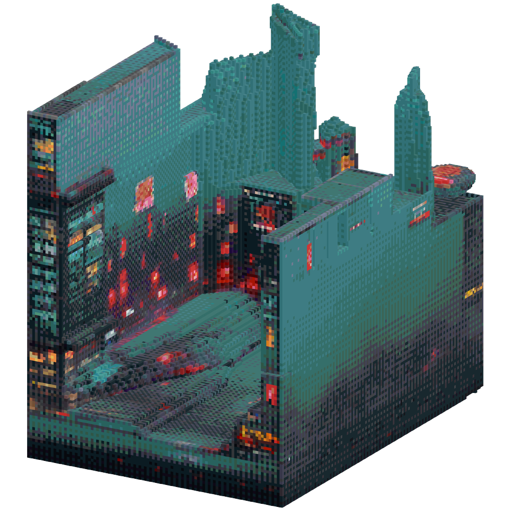Make a cyberpunk world that resembl... | Minecraft Build - BlockGPT
