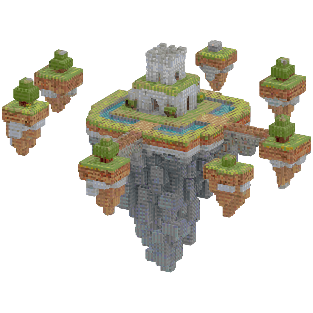 Create a skyblock floating island a... | Minecraft Build - BlockGPT