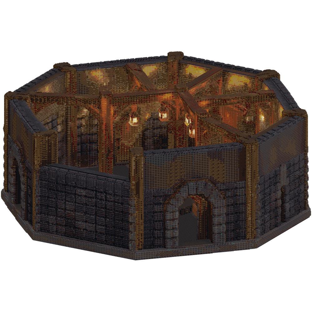 A large enclosed underground octago... | Minecraft Build - BlockGPT