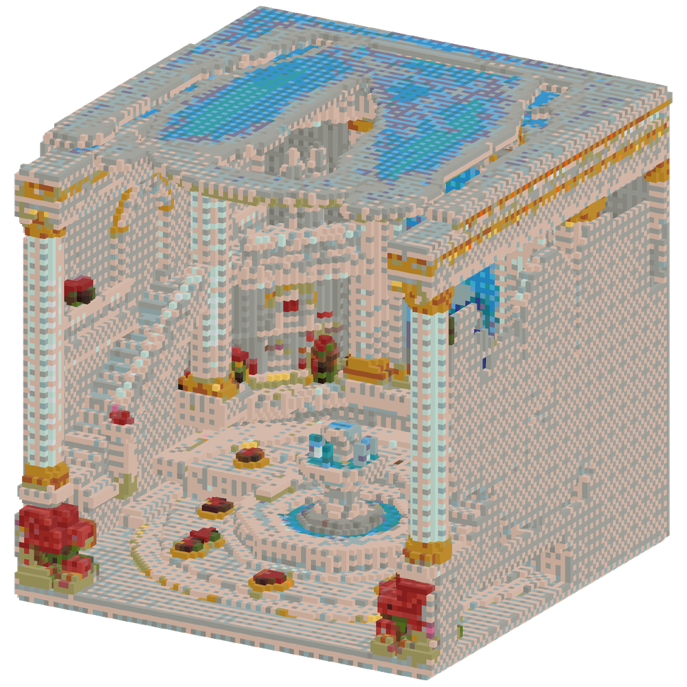 Create a fully enclosed interior-on... | Minecraft Build - BlockGPT