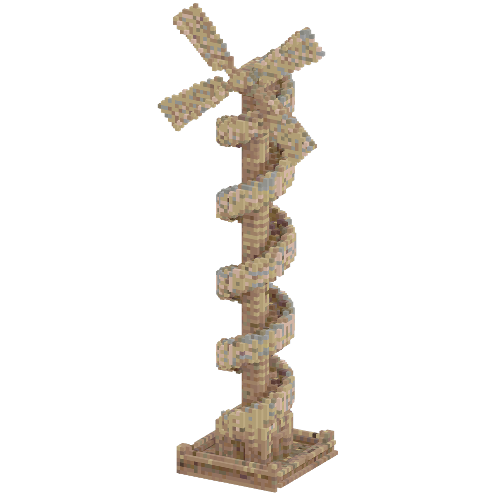 make a helical 4 sail windmill 55 b... | Minecraft Build - BlockGPT