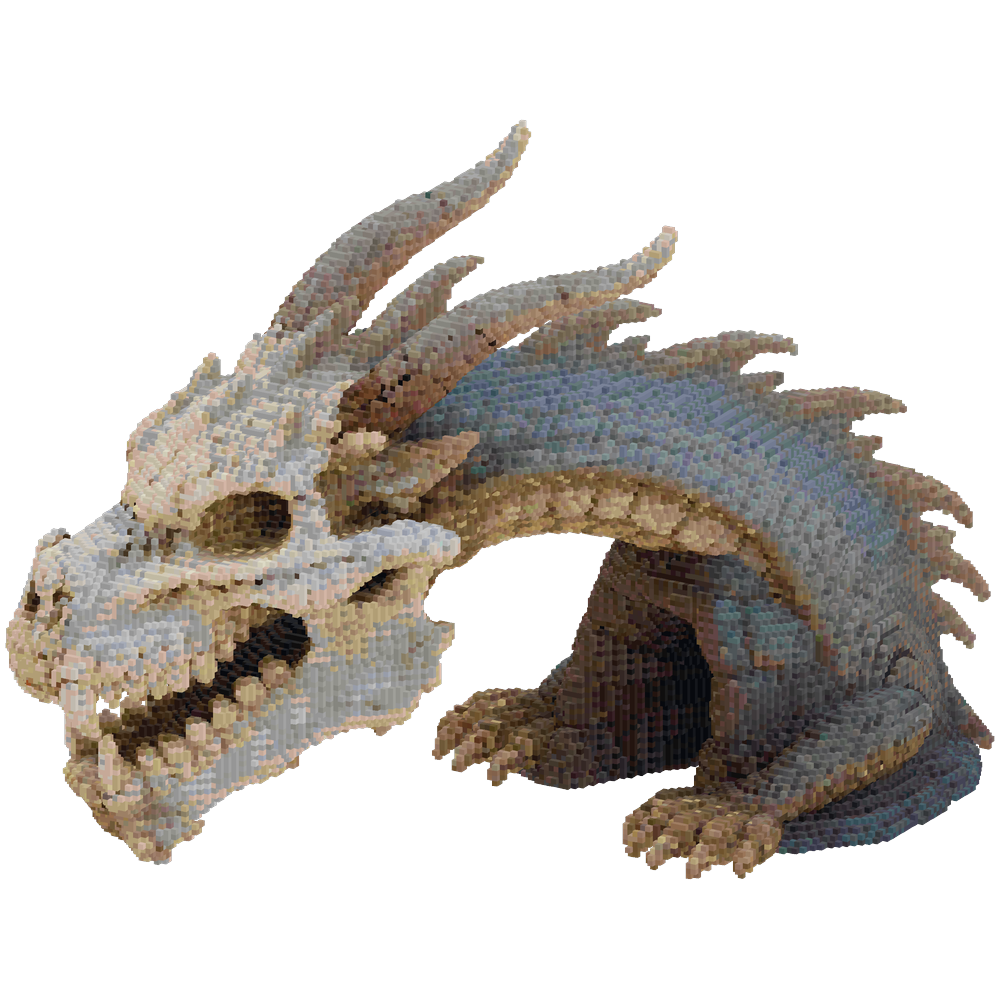 Giant Dragon Skull with Underground... | Minecraft Build - BlockGPT