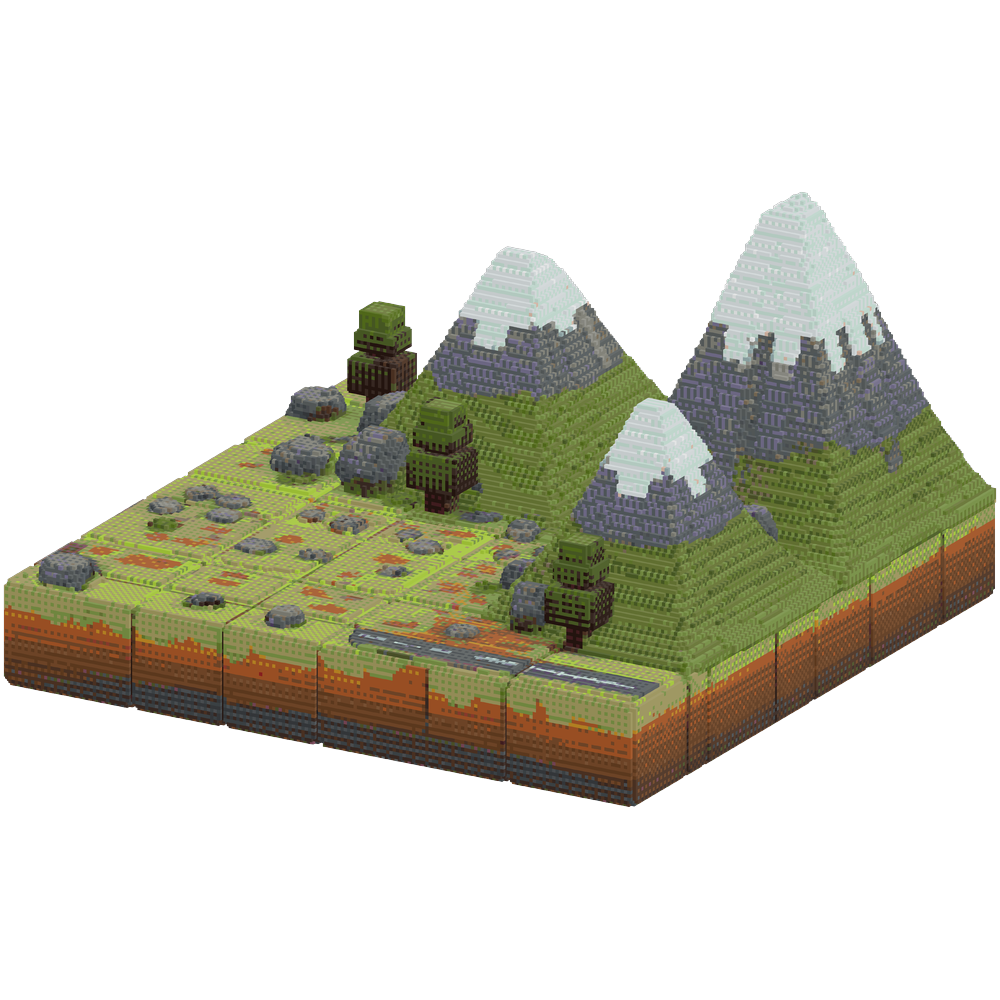 create a modular mountain terrain t... | Minecraft Build - BlockGPT