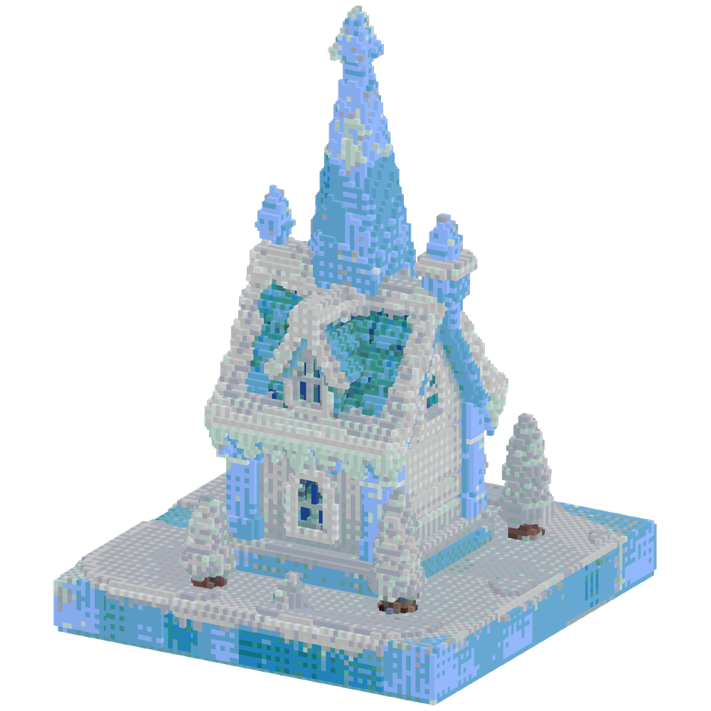 Create an ice wizards house in a 30... | Minecraft Build - BlockGPT