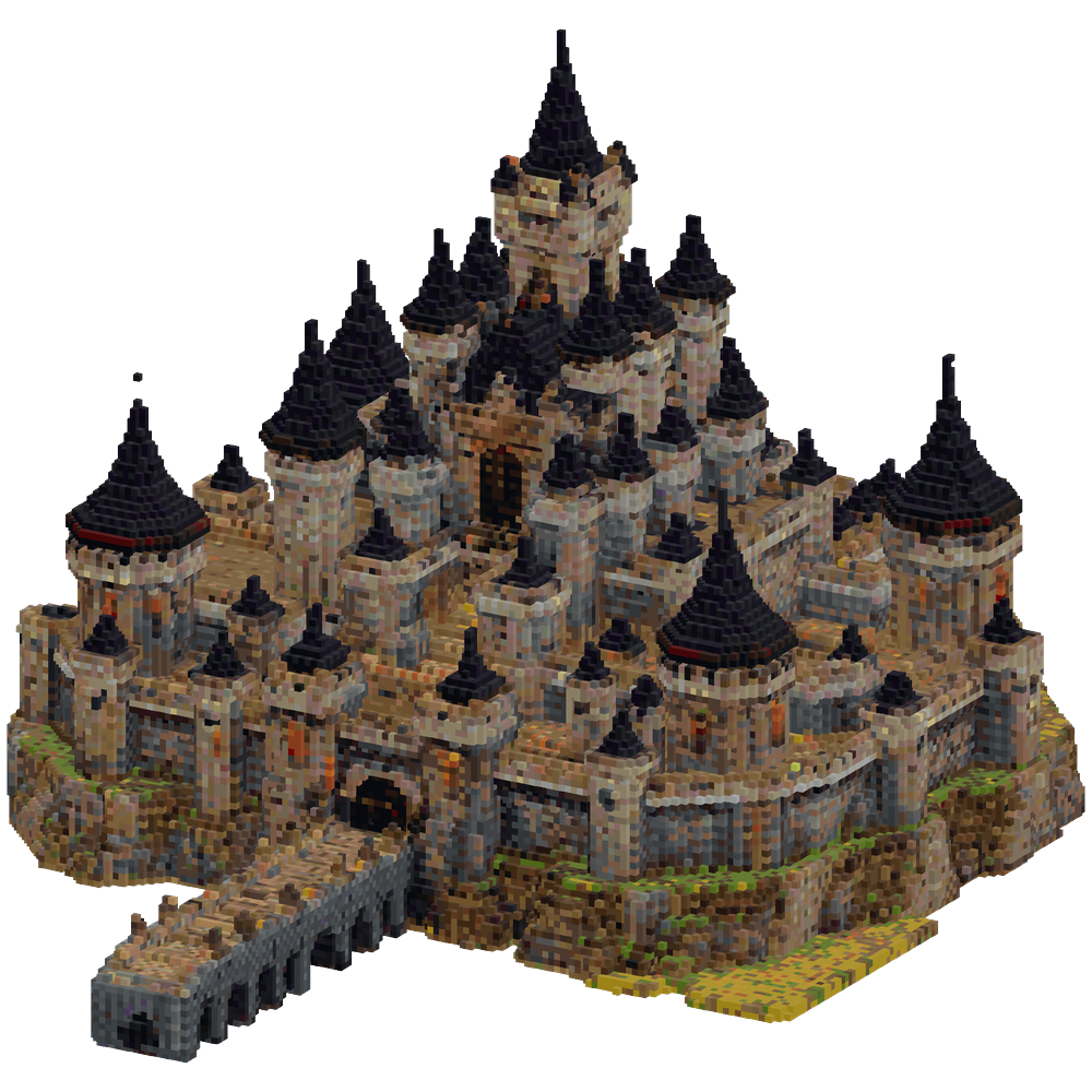 Generate a huge fantasy medieval Mi... | Minecraft Build - BlockGPT
