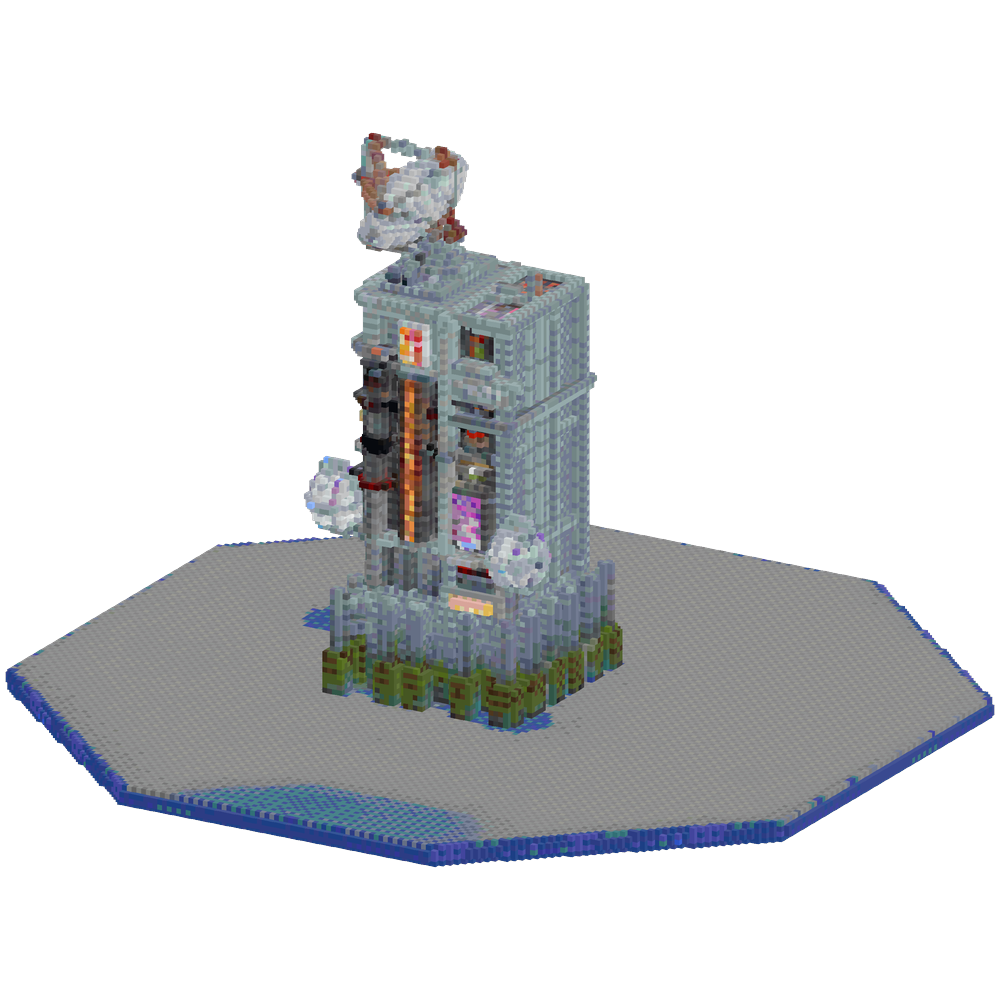 A cyberpunk tower that’s 50 blocks ... | Minecraft Build - BlockGPT