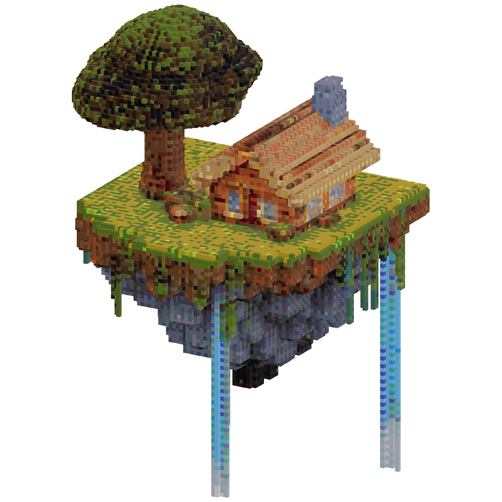 tiny floating Minecraft skyblock is... | Minecraft Build - BlockGPT