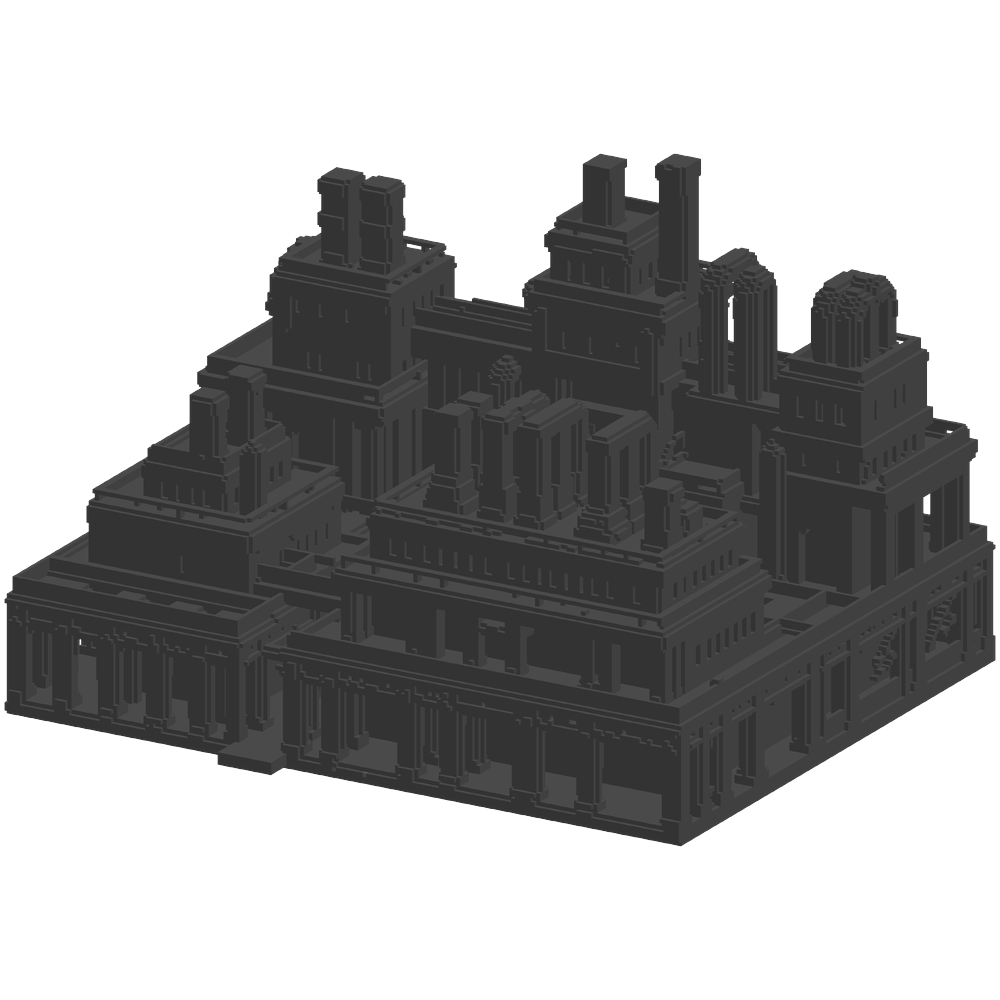 The image features a massive, spraw... | Minecraft Build - BlockGPT