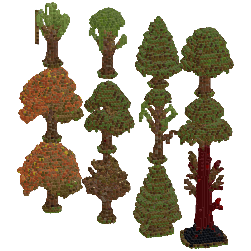 Generate 20 realistic tree species ... | Minecraft Build - BlockGPT
