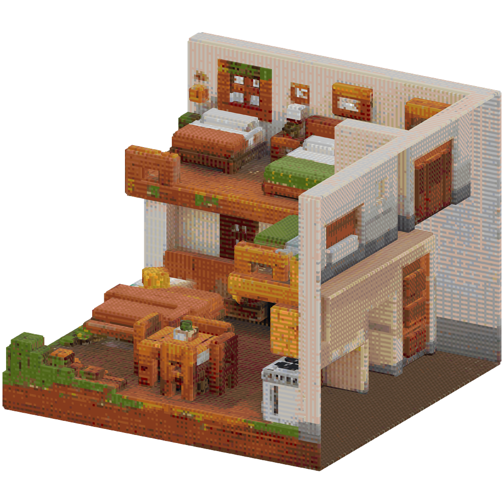 Medium-sized family home, footprint... | Minecraft Build - BlockGPT