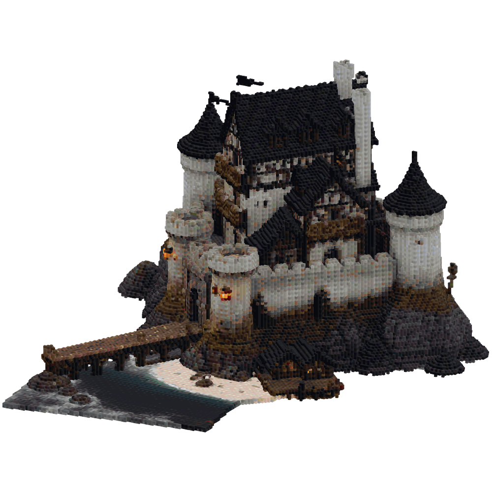 Large medieval fortress (200×200×10... | Minecraft Build - BlockGPT