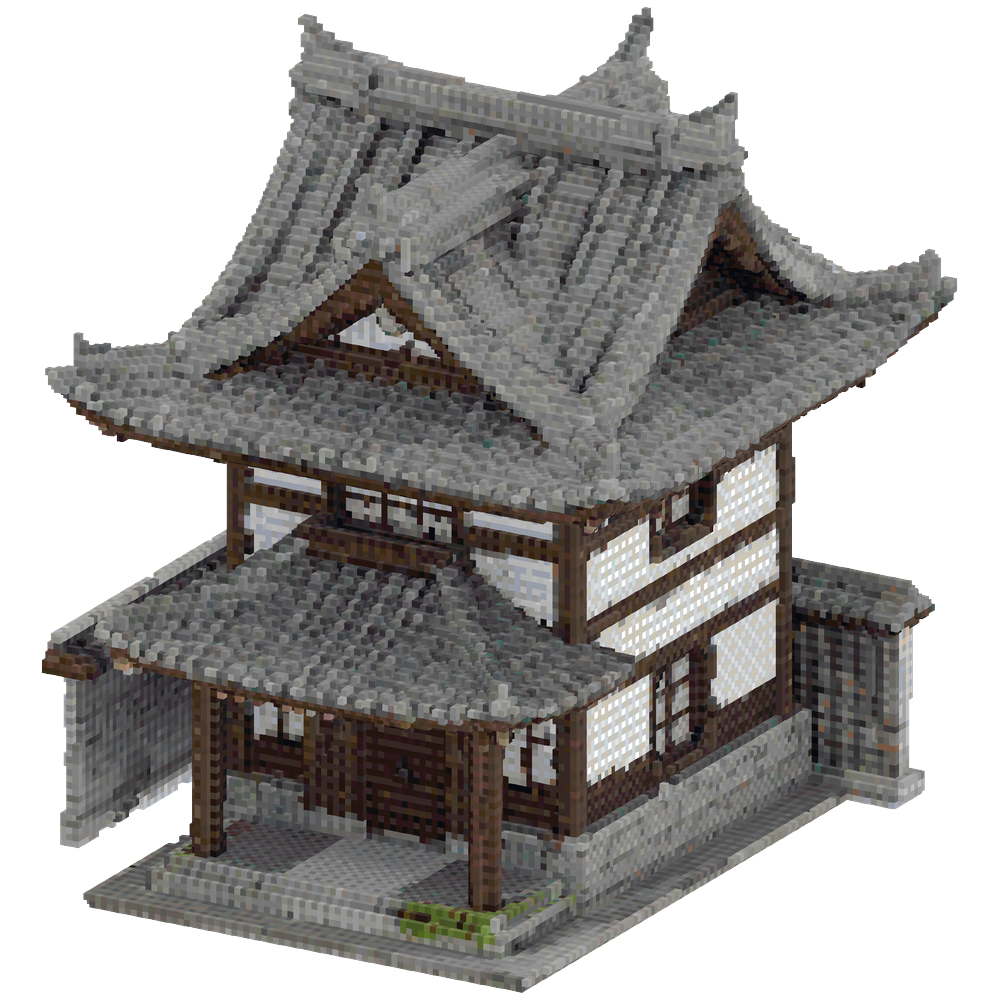 “Samurai Residence (Medium)” Descr... | Minecraft Build - BlockGPT