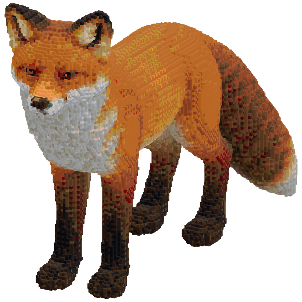 a 100 block high reasitic fox statu... | Minecraft Build - BlockGPT