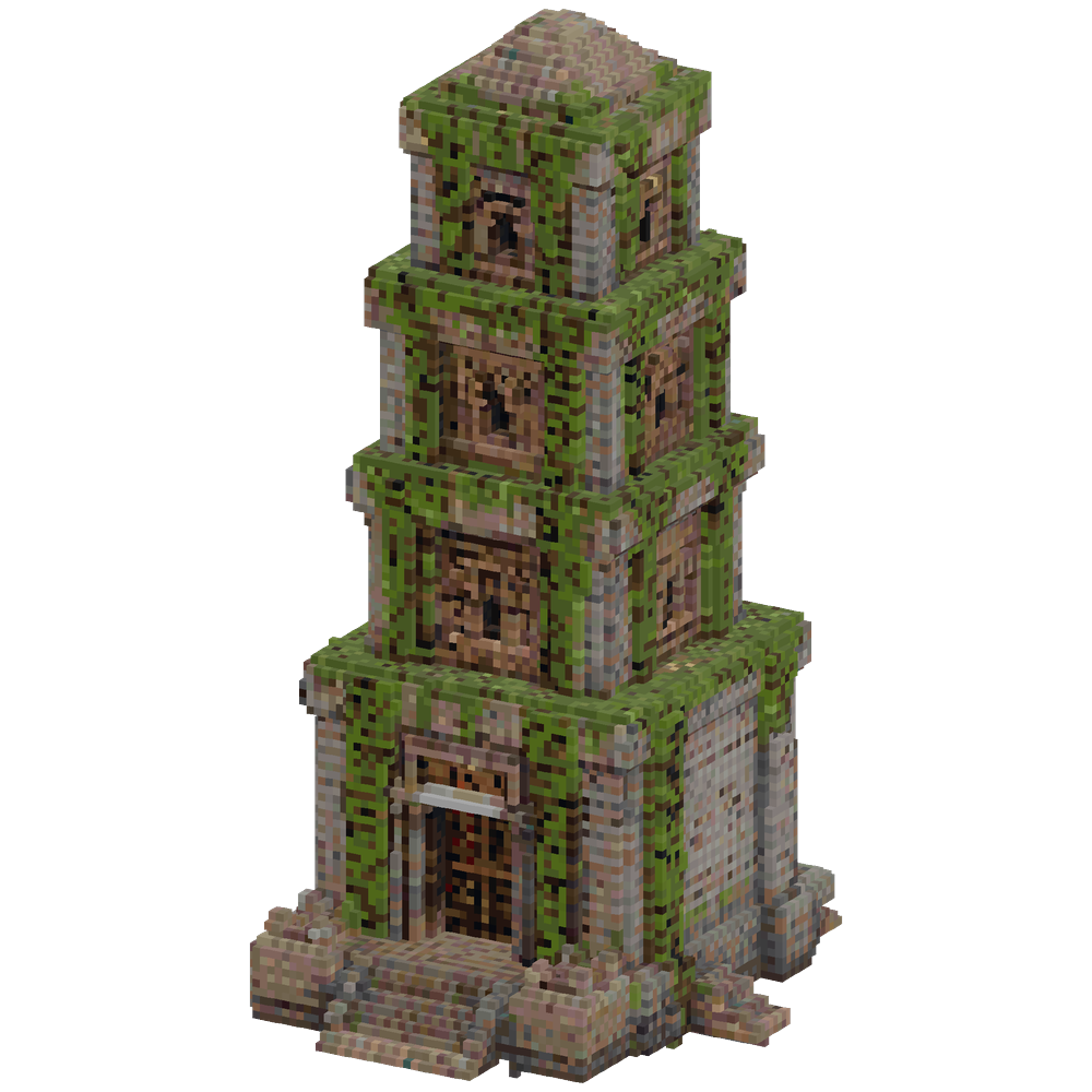 An earth themed tower with a secret... | Minecraft Build - BlockGPT