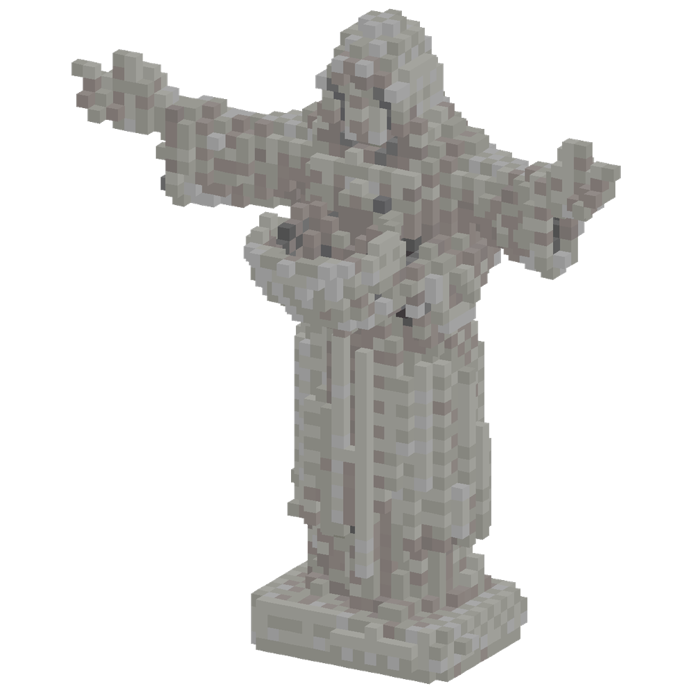 a statue of a hooded figure with it... | Minecraft Build - BlockGPT