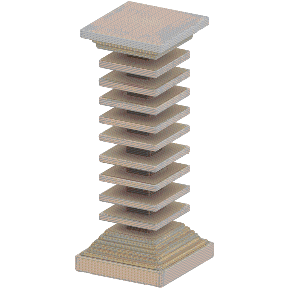A massive vertical base with stacke... | Minecraft Build - BlockGPT