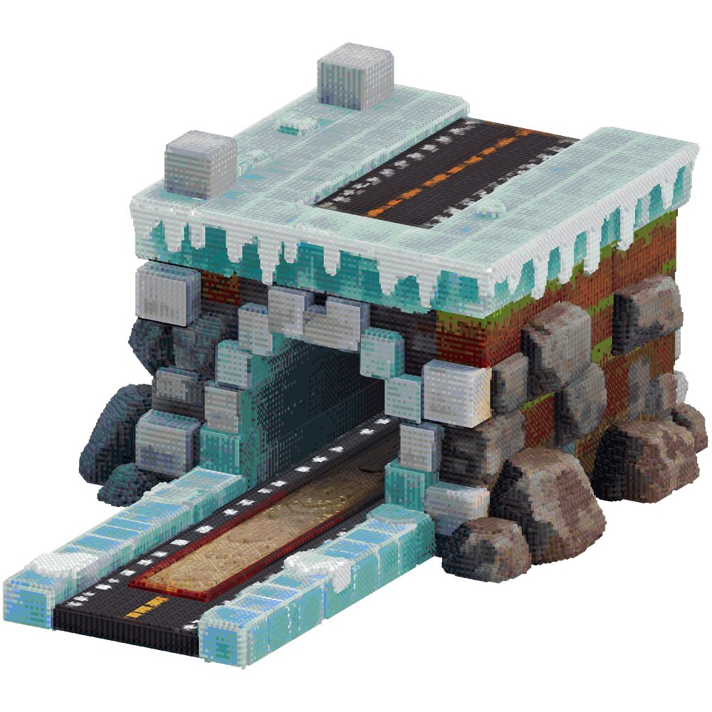 build me a piece of ice road on top... | Minecraft Build - BlockGPT
