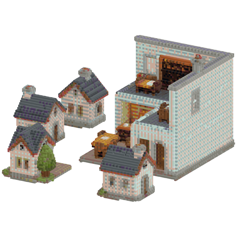 build a work district with a centra... | Minecraft Build - BlockGPT