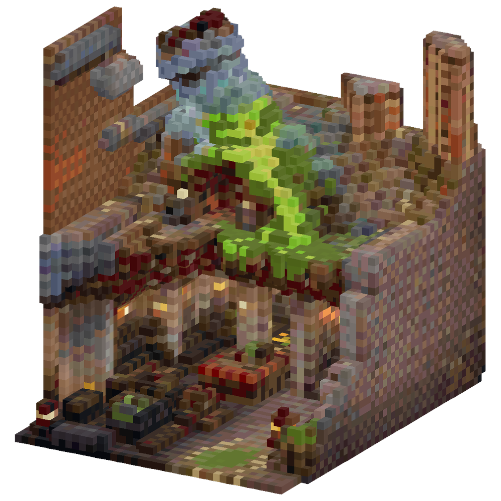 A medium-sized medieval fantasy pot... | Minecraft Build - BlockGPT