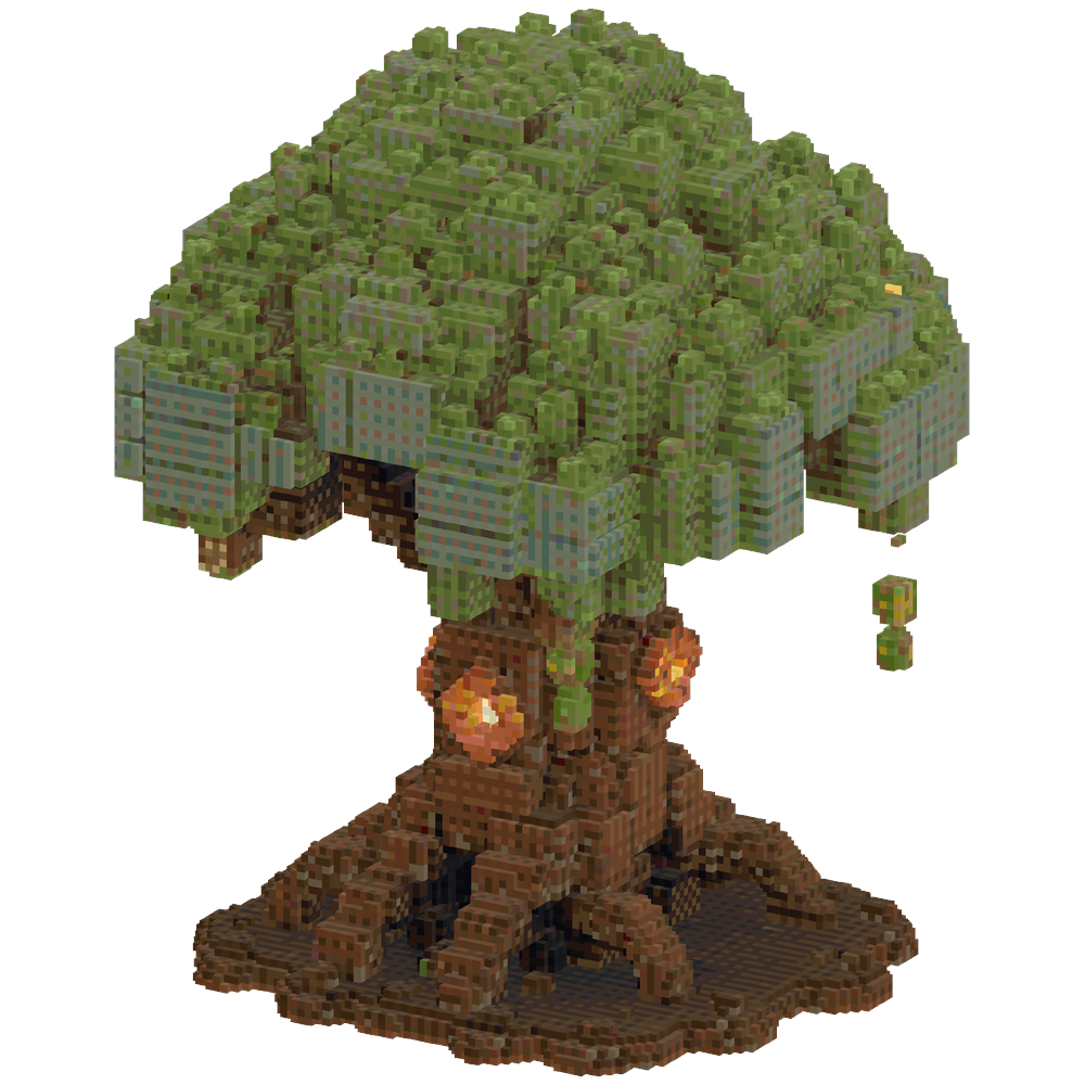 make a fantasy tree with realistic ... | Minecraft Build - BlockGPT