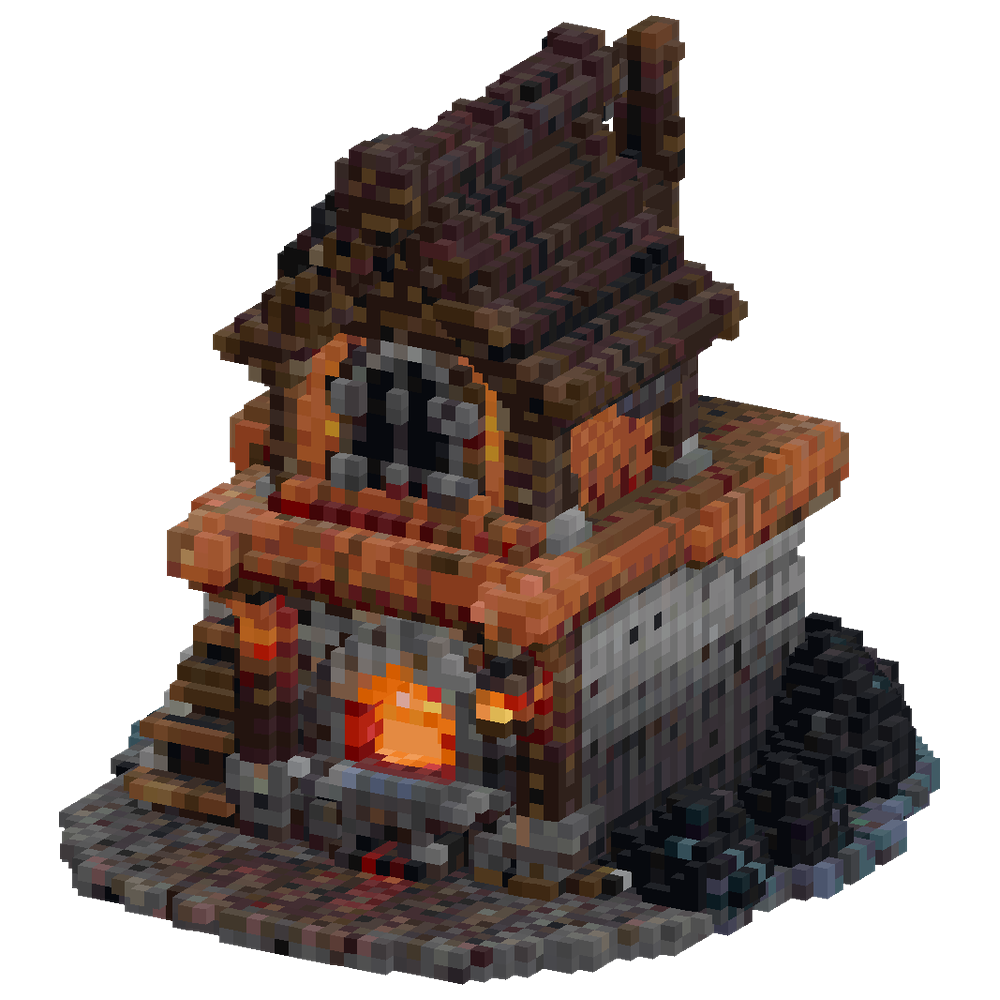 A blacksmith which features a rugge... | Minecraft Build - BlockGPT