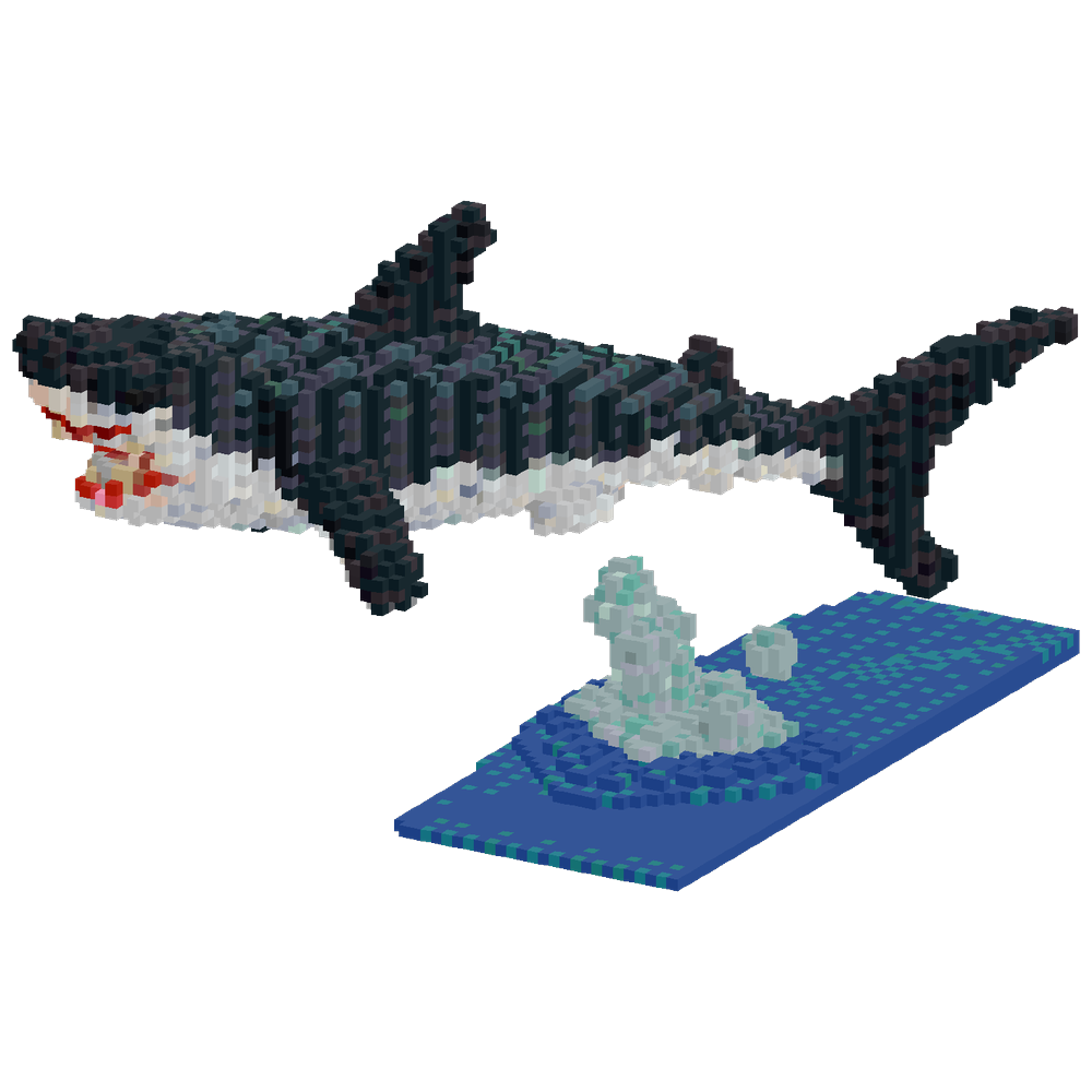 create a great white shark , jumpin... | Minecraft Build - BlockGPT