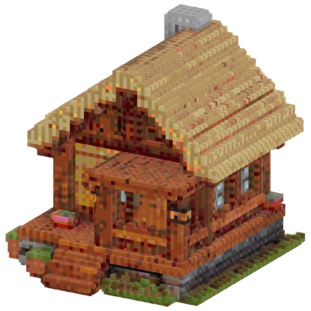 Generate a single Minecraft house b... | Minecraft Build - BlockGPT