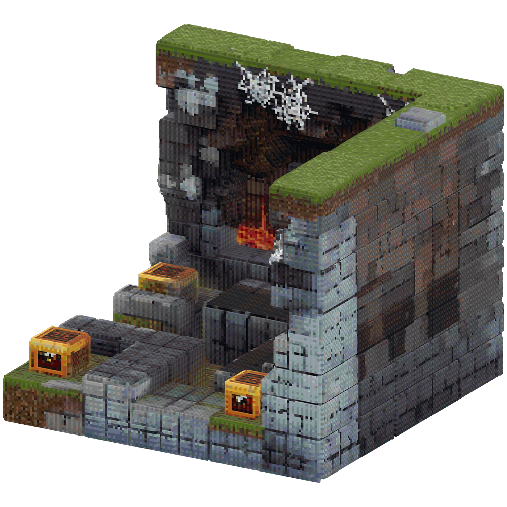 Generate a Minecraft dungeon cave s... | Minecraft Build - BlockGPT