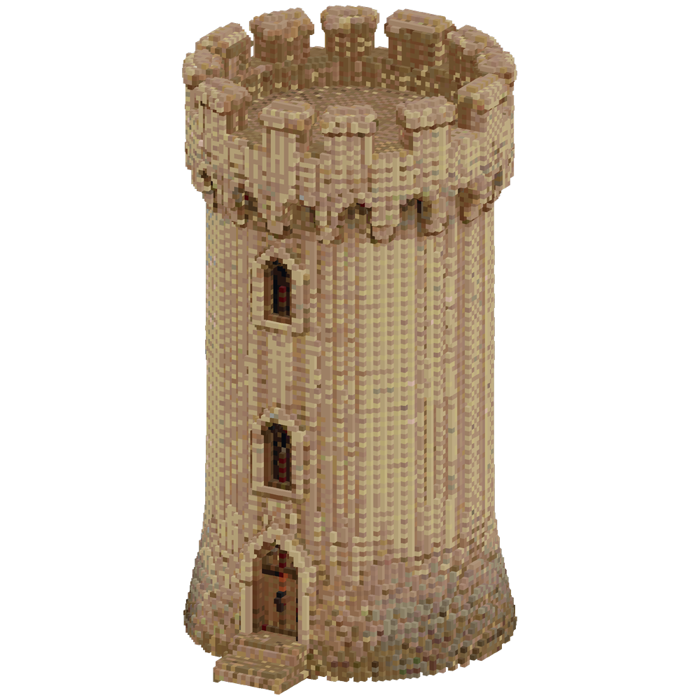 medieval tower at least 30x30 wide | Minecraft Build - BlockGPT