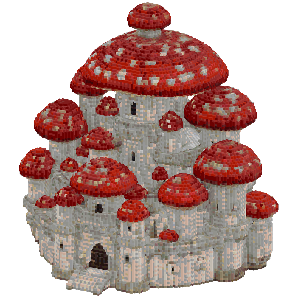 A Mega Mushroom Castle | Minecraft Schematic - BlockGPT