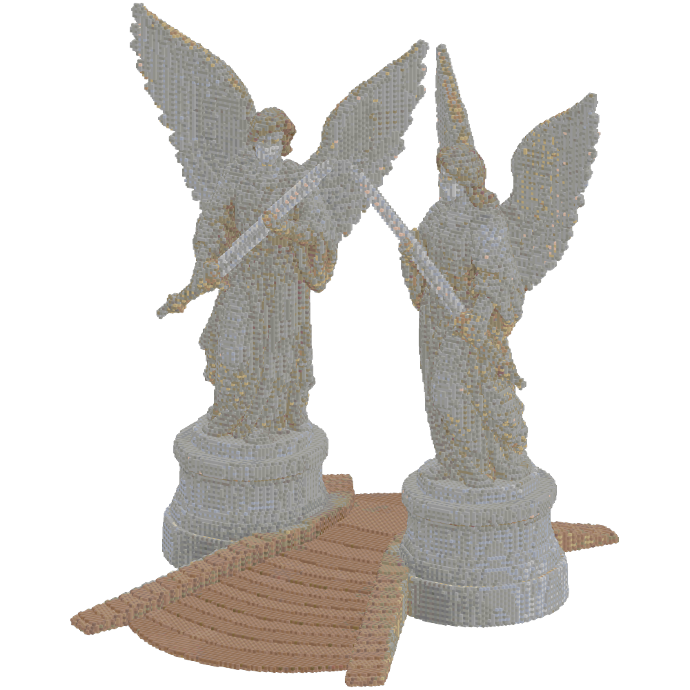 Two colossal angelic guardian, one ... | Minecraft Build - BlockGPT