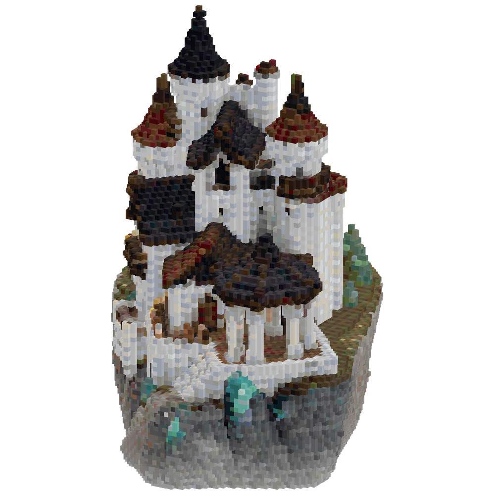 Organic, asymmetrical high-fantasy ... | Minecraft Build - BlockGPT