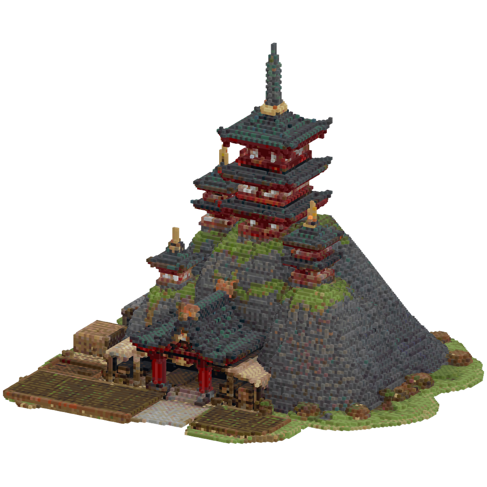 An epic ninja temple on a mountain ... | Minecraft Build - BlockGPT