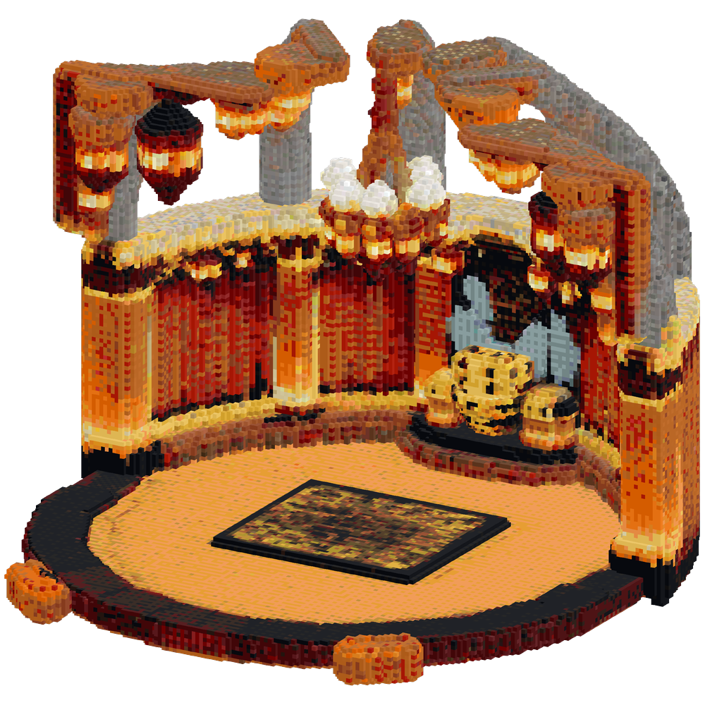 Transform the open stage-like struc... | Minecraft Build - BlockGPT