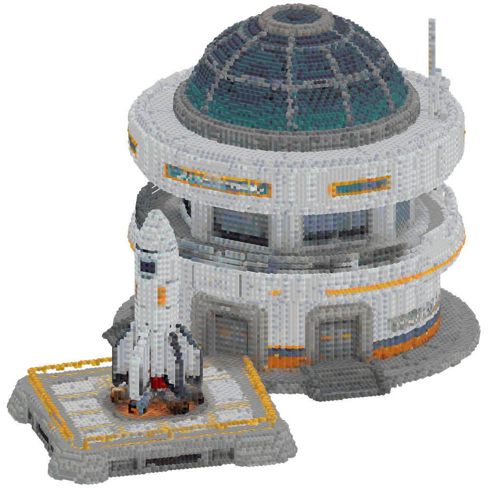 Generate a small mission space cent... | Minecraft Build - BlockGPT