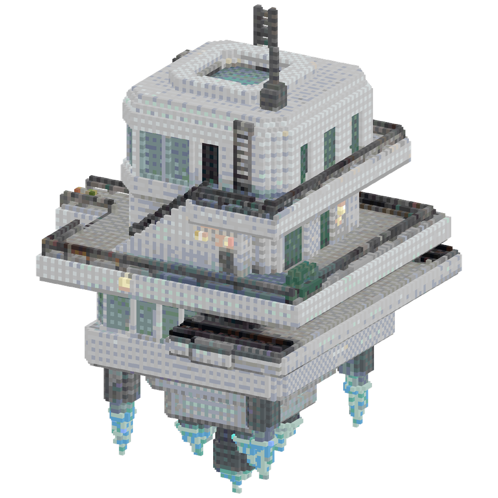 Build a futuristic floating sky bas... | Minecraft Build - BlockGPT