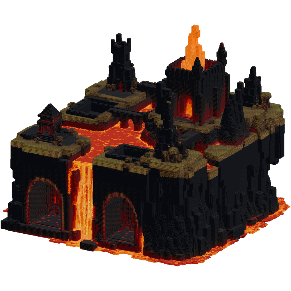 Generate a massive hell-themed RPG ... | Minecraft Build - BlockGPT