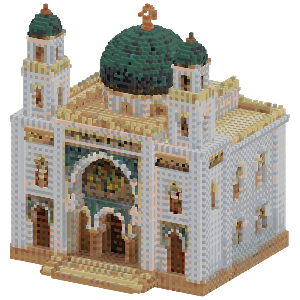 Jewish Synagogue built in the style... | Minecraft Build - BlockGPT