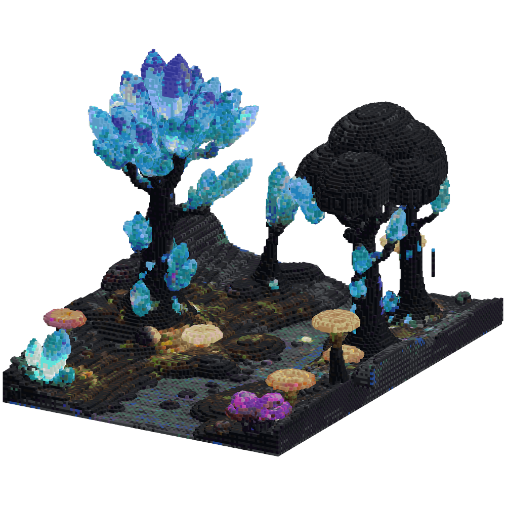 Design a magical forest where trees... | Minecraft Build - BlockGPT