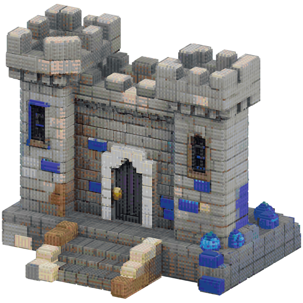 A server spawn castle made of mostl... | Minecraft Build - BlockGPT