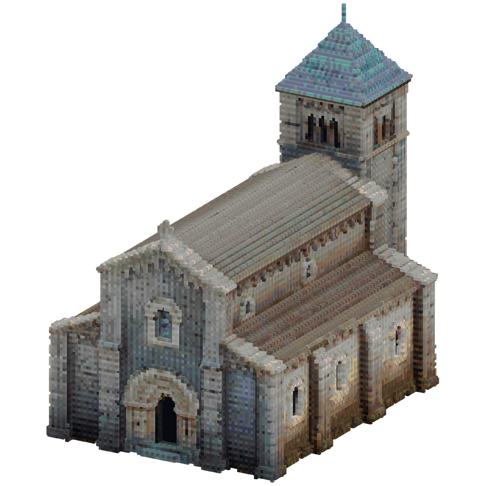 Create a Romanesque-style medieval ... | Minecraft Build - BlockGPT