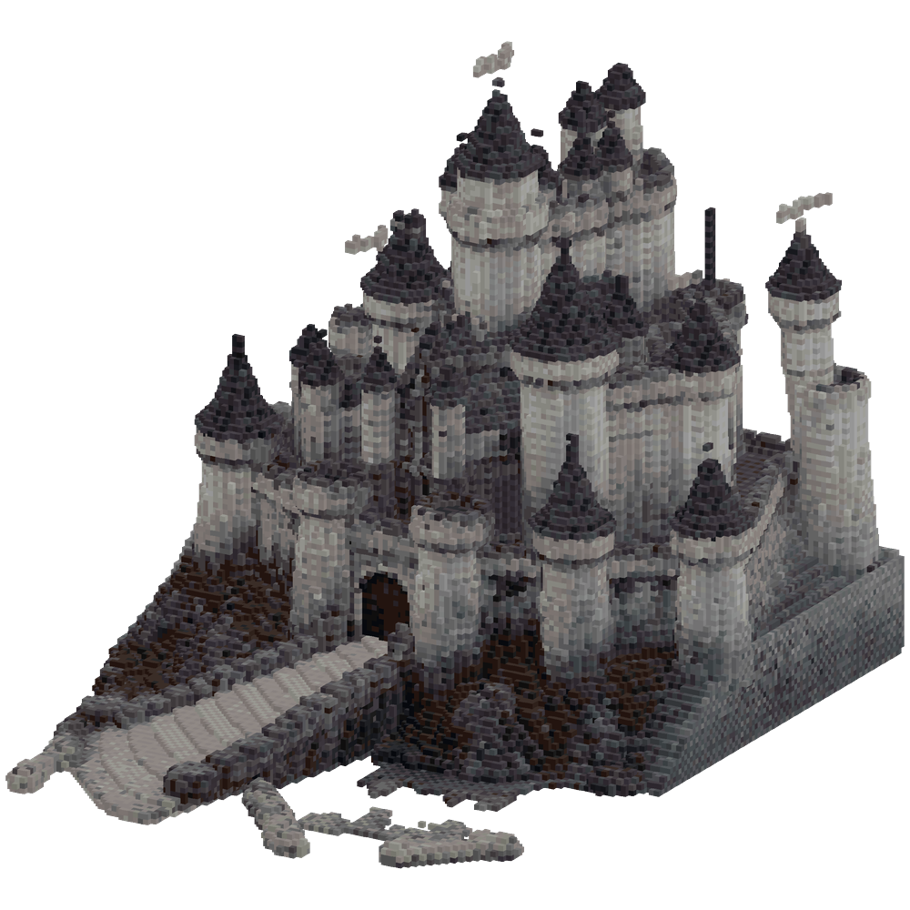 Build a large medieval stone castle... | Minecraft Build - BlockGPT