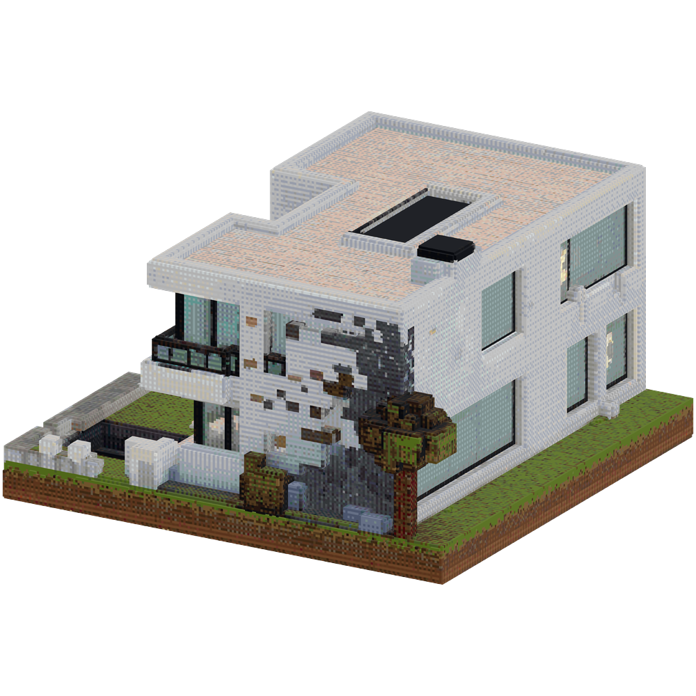 Create ONLY the complete exterior s... | Minecraft Build - BlockGPT