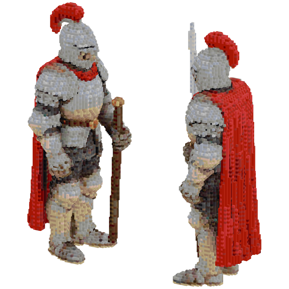 2 giant knight guards standing besi... | Minecraft Build - BlockGPT