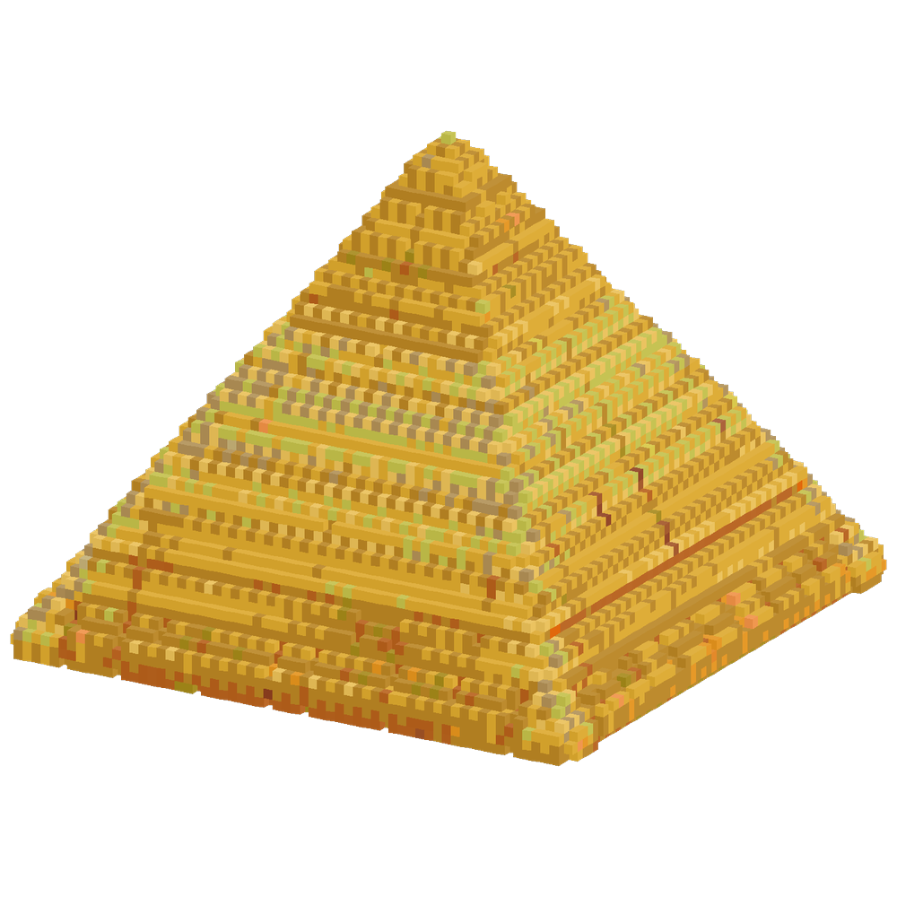 pyramid yellow with textures and de... | Minecraft Build - BlockGPT