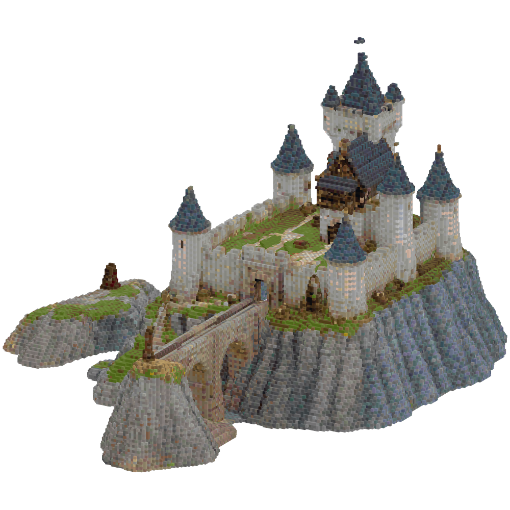 Build a medium-sized medieval castl... | Minecraft Build - BlockGPT