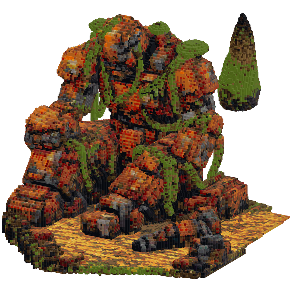 Create a massive, abandoned mech ro... | Minecraft Build - BlockGPT